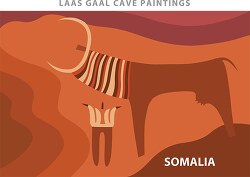 laas gaal cave painting somalia vector clipart