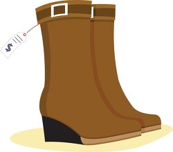 ladies leather shoes with price tag clipart