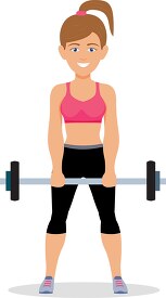 lady lifting weights for strength training workout clipart