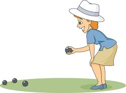 lady playing lawn-bowling-clipart
