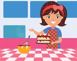 lady preparing food in the kitchen clipart