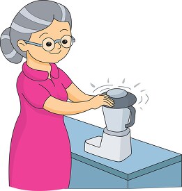 lady using electric blender clipart 57766a