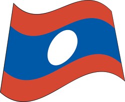Laos flag flat design wavy clipart