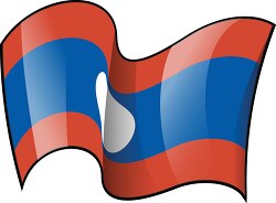 Laos wavy country flag clipart