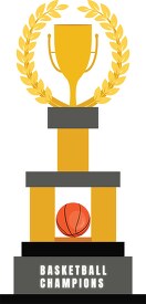 large baseketball championship trophy clipart