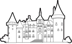 large castle black white outlineclipart