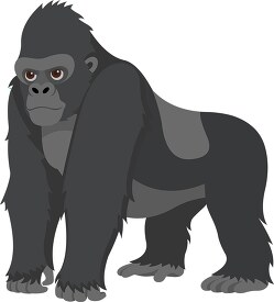 large gorilla stadning on all four legs clipart