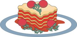 lasagna with meatballs clipart