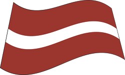 Latvia flag flat design wavy clipart