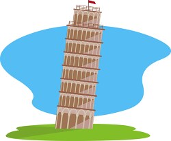 leaning tower of pisa bell tower clipart