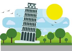 leaning tower of pisa italy europe clipart