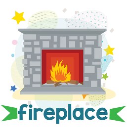 learning to read pictures and word fireplace
