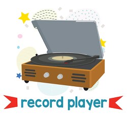 learning to read pictures and word record player