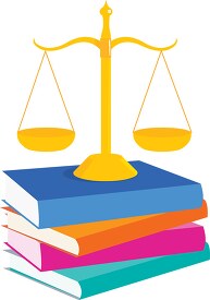 legal balance with law books clipart