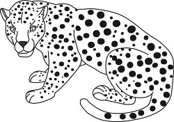 leopard croaching outline cliprt