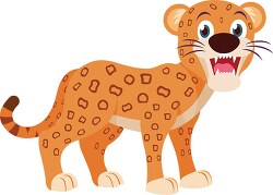 leopard showing teeth clipart