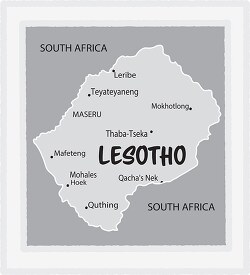 Lesotho country maps gray clipart