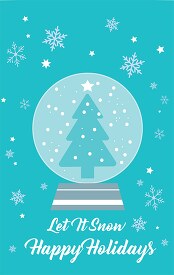 let it snow with holiday tree clipart