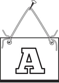 letter a hanging on board
