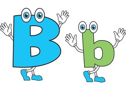 letter alphabet B upper lower case cartoon