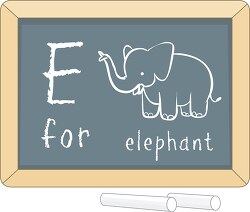 letter alphabet chalkboard e elephant clipart