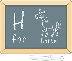 letter alphabet chalkboard h horse clipart