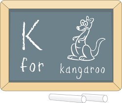 letter alphabet chalkboard k kangaroo clipart