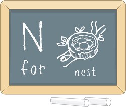 letter alphabet chalkboard n nest clipart