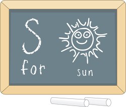 letter alphabet chalkboard s sun clipart