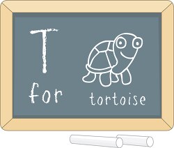 letter alphabet chalkboard t tortoise clipart