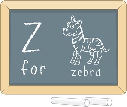 letter alphabet chalkboard z zebra clipart