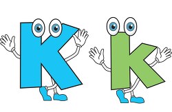 letter alphabet k upper lower case cartoon