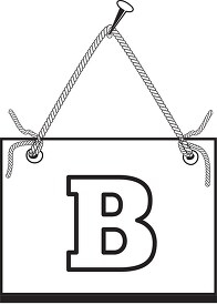 letter b hanging on board