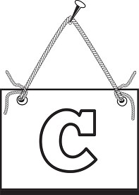 letter C hanging on board