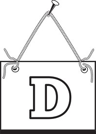 letter D hanging on board
