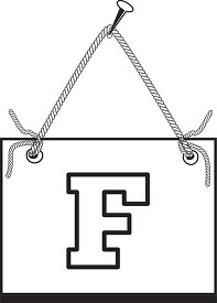 letter F hanging on board