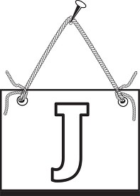 letter J hanging on board