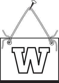 letter W hanging on board
