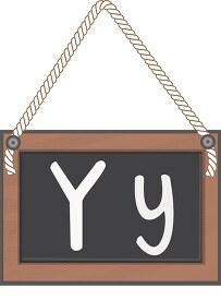 letter Y hanging black board with rope clipart