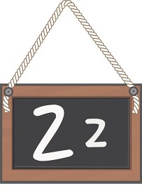letter Z hanging black board with rope clipart