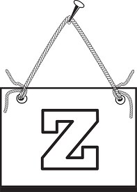 letter Z hanging on board