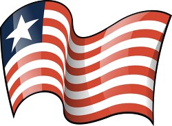 Liberia wavy country flag clipart