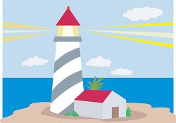 lighthouse on bluff clipart