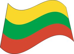 Lithuania flag flat design wavy clipart