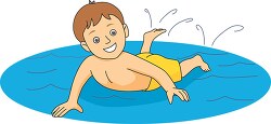 little boy playing in water clipart