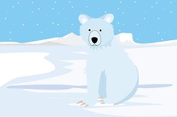 lone polar bear on ice caps vector clipart
