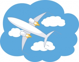 looking up at airplane in sky clipart 81588