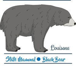 louisana state mammal black bear vector clipart image