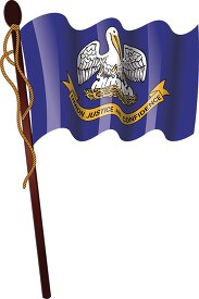 louisiana state flag on a flagpole