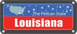 louisiana state license plate with nickname clipart